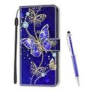 MadBee Compatible with Samsung Galaxy A5 2017 / A520 Case, Full Body Colorful Pattern Design Flip Magnetic Detachable PU Leather Wallet Case Cover for Samsung Galaxy A5 2017 / A520 (Butterfly B)