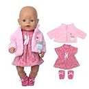 Abbigliamento per bambole New Born Baby Bambole, vestiti per bambole 36-43 cm, vestito in poliestere con cappotto e calzini (non bambola)