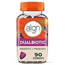 Align DualBiotic, Prebiotic + Probiotic for Men and Women, Help Nourish and Add Good Bacteria for Digestive Support, Natural Fruit Flavors, 90 Gummies