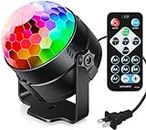 RONFILD Disco Ball Led Sound Activated Party Lights with Remote Control Dj Strobe Club Lamp Mini Led Stage Lights 7 Color Modes Strobe Light for Home Room, Dance, Birthday, DJ, Bar