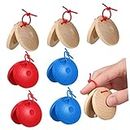 EXCLUZO 12pcs Castanets Baby Rattle Toys Baby Musical Instruments Bulk Kids Toys Castanets Rosewood with Handle Castanets Wood Plastic Castanets for Dancing Toddler Castanet Toy Wood Child