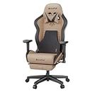 AutoFull C3 Gaming Chair Ergonomic Office Chair with 3D Bionic Lumbar Support, Racing Style Premium PU Leather Computer Chair Gamer Chairs with Footrest and Headrest,Brown,(3-Years Warranty)