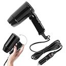 12 V Car-Styling Hair Dryer | Hot & Cold Blow Dryer, Portable Folding Hair Drier Car Hair Travel Hair Dryer with Dual Voltage, Window Defroster with Folding Handle