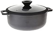 Meyer Pre-Seasoned Cast Iron Dutch Oven | Biryani Pot | Cast Iron Casserole with Heavy Bottom |Cooking Pot with Lid| Biryani Pot Induction bottom| Stew Pot| Cast Iron Cookware, 26cm/ 5.2 Litre, Black