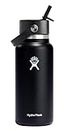 Hydro Flask 32 OZ Wide Flex Straw Cap Black, Dishwasher Safe, Leakproof