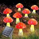 Homeleo 8-Pack Red Mushroom Solar Lights for Outdoor Garden Decor