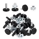 Generisch 24 Pieces Adjusting Screw Adjustable Furniture Feet Adjustment Screw Adjustable Feet with Drive-in Nut Base Height Adjustable for Table Legs Cabinet Legs