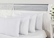 Amazon Brand - Solimo Polyester Bed Pillows (Pack of 4) - 40X60Cm - 85 GSM, White
