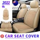 Beige Car Seat Covers PU Leather Full Set Front Rear Back Cushion for For Toyota