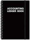 Accounting Ledger Book - A5 Accounting Log Journal for Small Businesses & Personal Use, Account Book for Tracking Money, Expenses, Deposits & Balance, 5.8" x 8.3", Black
