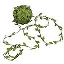 IDONGCAI Olive Leaf Ribbon Lace Trim Applique Sewing DIY Craft Perfect Applique Embellishment Olive Green Ribbon for Crafts Leaves Leaf Trim Gift Wrapping Ribbon-Decorative Vines Greenery Wall Decor…