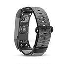 C2D JOY Classic Nylon Weave Band Compatible with Garmin vivosmart HR HR+Plus Approach X10 X40 Replacement Bands Smart Watch Strap with Accessory Adpaters - (06#) Black, Large