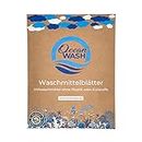 OceanWash Waschmittelblätter, Waschblätter Waschmaschine für alle Textilien und Farben, Waschtücher biologisch abbaubar, Laundry Detergent Sheets Vollwaschmittel, 64 Wäschen