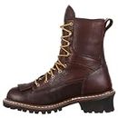 Georgia mens Men's 8" Loggers G7313 industrial and construction boots, Brown, 12 Wide US