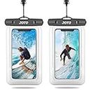 JOTO Floating Waterproof Phone Pouch up to 7.0", Float Underwater Case Dry Bag for iPhone 15 14 13 Plus Pro Max 12 11 XS XR 8 7 Plus Galaxy S23 S22 S21 for Pool Beach Swimming Travel -2 Pack,Clear
