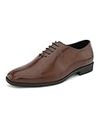 FENTACIA Brown Leather Formal Office Shoes for Men - 9 UK