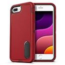 ULAK for iPhone 8 Plus Case, iPhone 7 Plus Case for Women, iPhone 6S/6 Plus Case with Build-in Kickstand Heavy Duty Shockproof Protective Phone Case for iPhone 8 Plus/7 Plus/6s Plus 5.5 inch, Red
