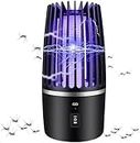 YurDoca Electric Fly Catcher, Rechargeable Mosquito Killer, 2 in 1 Killer with Ultraviolet Lamp And Lighting Lamp,360° Attract Zap Flying Insect For Indoor Outdoor, Backyard Terrace Camping, Black-G