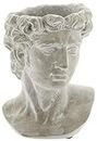 Lucky Winner Fioriera in cemento con testa di statua greca, unica scultura, per interni ed esterni, decorazione da giardino (23 cm)
