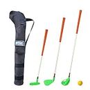 KONDAY Kids Golf Clubs Set Children Golf Set Yard Sports Tools Three Clubs with Carry Bag and Soft Balls (Green)