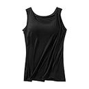 Vest Tops Built in Bra Womens Sports Yoga Workout Tank Tops Sleeveless Basic Camisole Tops Gym Fitness Tracksuit Tops Z-16