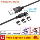 Magnetic 540 Fast Charging Cable Phone Charger For Type-C Micro USB iPhone 3in1