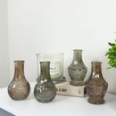 Glasknospen Vase 4er Set für Blumen künstlicher Stamm klein Vintage Wohnkultur