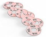 discount sizing Generic Clothing Round Rack Size Dividers (XXS-XXXL) and Quantities Available (40, Light Pink)