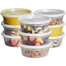 [48 Sets - 8 oz.] Deli Disposable Food Storage Containers with Airtight Lids - Slime Containers