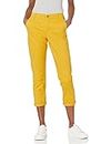 Amazon Essentials Women's Mid-Rise Slim-Fit Cropped Tapered Leg Khaki Pant, Dark Yellow, 6