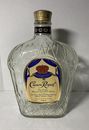 Botella de vidrio transparente vacía Crown Royal Canadian 750 ml con tapa 1 litro