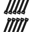 Heavy Duty 59 Inch Cable Zip Ties, Strong Extra Large Zip Tie Set for Indoor and Outdoor, Reliable Long Cord Tie Wraps, 0.36 Inch Wide, Industrial Wire Straps, Black, 10 Pieces