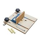 Rockler Wood Router Table Box Joint Jig – Miter Box with Comfortable Ergonomic Knobs – Router Jig Includes Solid Brass Indexing Keys of Three Finger Widths (1/4'', 3/8'', 1/2'')- Table Saw Accessories