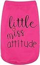 Personality-Packed Canine Attire: Soft, Lightweight Dog Clothes Featuring The Bold 'Little Miss Attitude' Slogan Print, Perfect for Small and Medium Dogs Rose Red Medium
