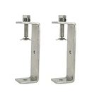 Foxwake Heavy Duty C Clamps 4.6In for Mounting, Metal Stainless Steel U Clamp for Metal Working Small Desk Clamp with Stable Wide Jaw Opening & Protective Pads/I-Beam Design (2pcs)
