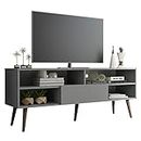 Madesa Modern TV Stand with 1 Door, 4 Shelves for TVs up to 65 Inches, Wood Entertainment Center 23'' H x 15'' D x 59'' L – Gray