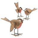 GloBrite Set of 3 Robin Garden Ornament, Garden Ornaments Outdoor | Resin Accessories, Resin Robin Gifts, Decorative Home Accessories, Gardening Gifts, Garden Gifts, Bird Ornaments, Robin Ornaments