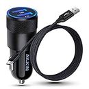 Type C USB Car Charger for Samsung Galaxy S21+ S21 Ultra 5G S20 FE S20+ S10 Plus Note20 A52 A51 A71 A72 A10e, Google Pixel 5 4a, Dual-Port Power Cigarette Lighter Adapter 6ft USB C Cord Braided Cable