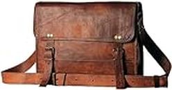 ANGEL SALES Men's Auth Real Leather Messenger Bags Laptop Briefcase Satchel (Brown)