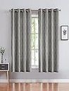 Cortina Embossed Abstract Design Window Curtain | Drapes for Home, Bedroom, Guest Rooms, Office Rooms | Balances Room Temperature | Streachable | Polyester | Room-Darkening | Pack of 2 | 5Ft | Grey 1