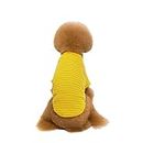 Dog Clothing Accessories- Dog Cotton Shirt Pet Fashion Stripe Clothes Pet Leisure Costume Comfortable Dog Shirt (Yellow, Size XL)