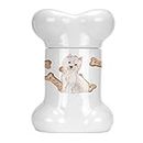 Caroline S Treasures Ck2392bstj Westie Highland Blanc terrier Pot à friandises en forme d'os, Multicolore
