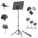 Corslet Foldable Music/Notation Stand Sheet Adjustable Light Weight Notation Stand with Music Sheet Clip Holder Tripod Base For Books Notes Violins Lyrics Stand