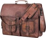 18 Inch Leather Briefcase Laptop Messenger Bags for Men and Women Best Office