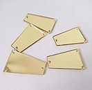 50 piezas de espejo trapezoidales para coser en diamantes de imitación, parte trasera plana, color dorado dorado