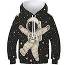 HEYLInUP Astronaut Unisex Teen Boys Girls 3D Printed Hoodies Kids Sportswear Space Walking Hoody Jumper Funny Clothes Long Sleeve with Pockets for 6-15 Years 11-13Y