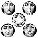 Wlixi 5pcs Opaque Girl face Wall Stickers Portrait Detached Wall Stickers Black Character Illustration Round Separation Wallpaper 8 inch