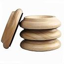 4 Pcs Solid Wood Upright Piano Caster Cups,Furniture Caster Cups,HilerPunk Sofas Beds Chairs Wheel Caster Cups Pads,with Non-Slip & Anti-Noise Felt Pads,for Hardwood Floor Protectors-Natural Wood