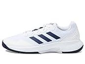 adidas Men's Gamecourt 2 Tennis Shoe, White/Team Navy Blue/White, 11.5 US