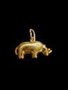 Vintage Gold Tone Rhino Pendant Charm